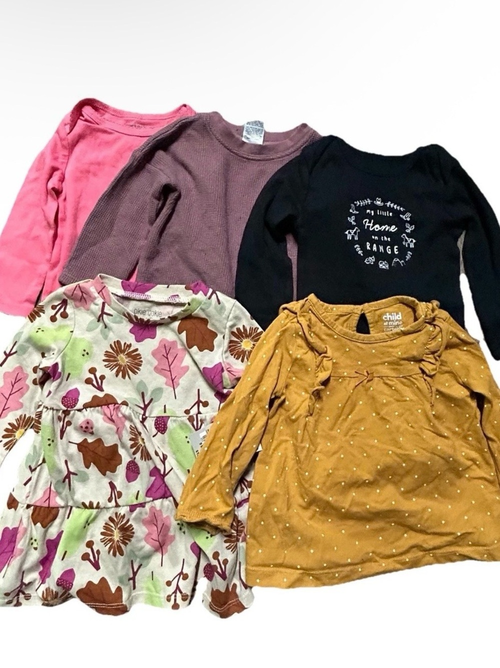 Baby Girl Long Sleeve Tops Shirts Bodysuits Dresses Size 6-9 Months Fall Winter